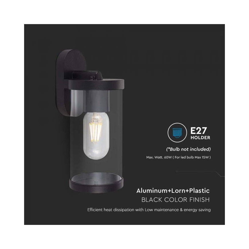 Aplique de exterior 1xE27/60W/230V IP44 negro