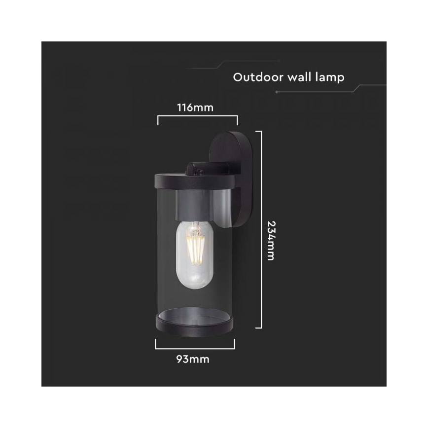 Aplique de exterior 1xE27/60W/230V IP44 negro