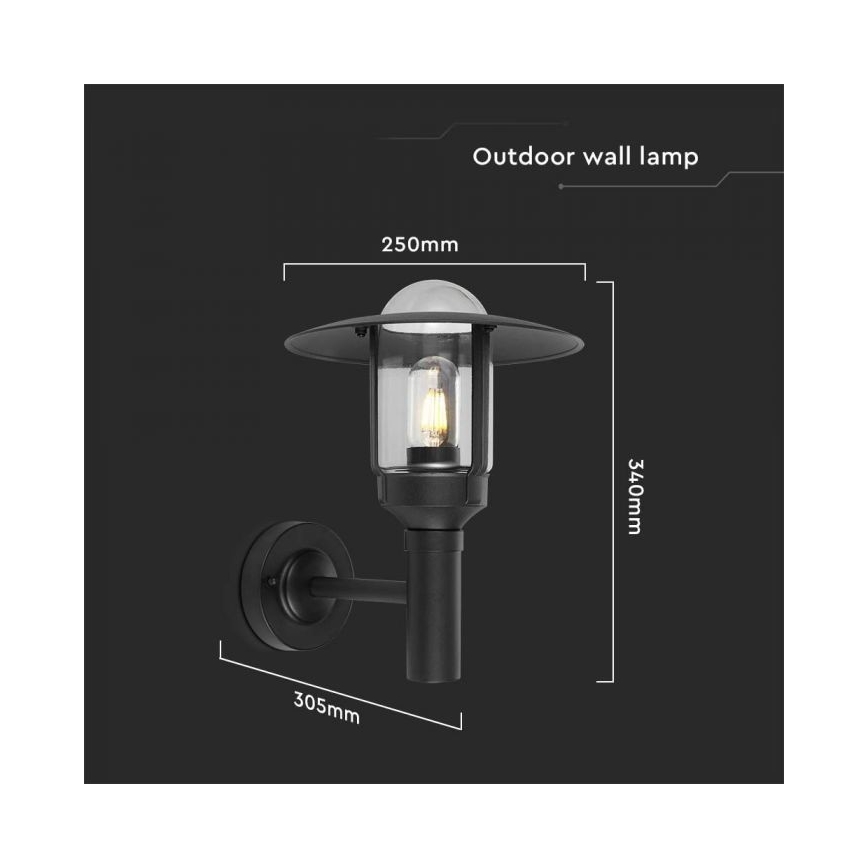 Aplique de exterior 1xE27/60W/230V IP44 negro