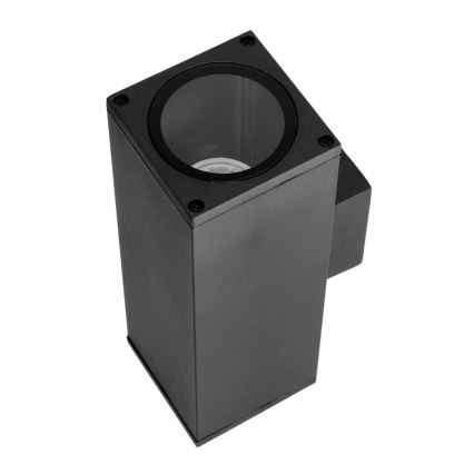 Aplique de exterior 2xGU10/35W/230V IP54 cuadrado negro