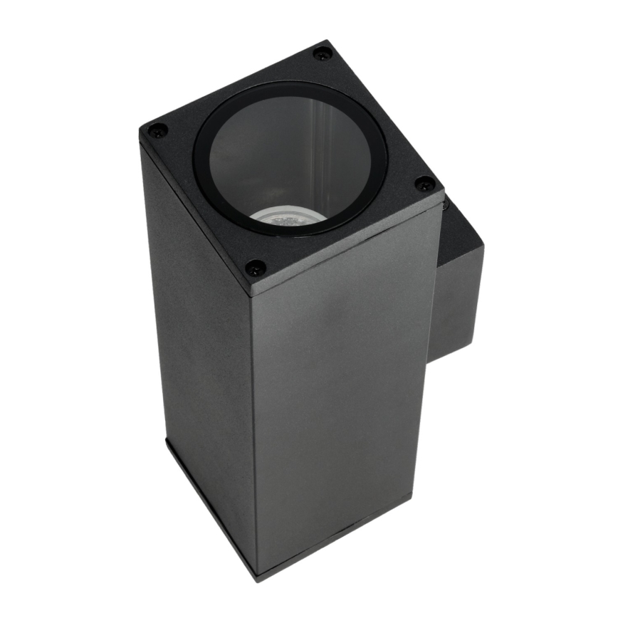 Aplique de exterior 2xGU10/35W/230V IP54 cuadrado negro