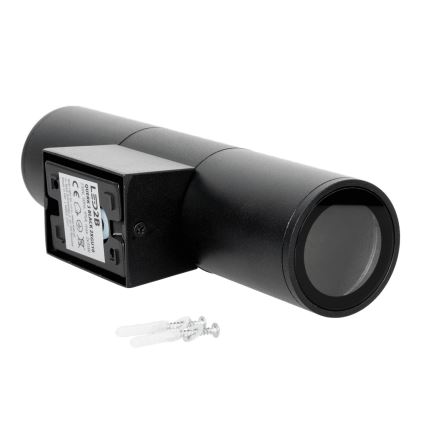 Aplique de exterior 2xGU10/35W/230V IP54 redondeado negro
