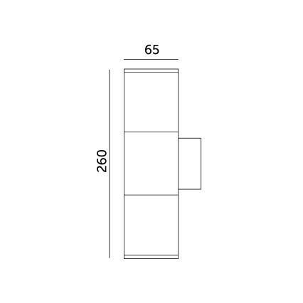 Aplique de exterior 2xGU10/35W/230V IP54 redondeado negro