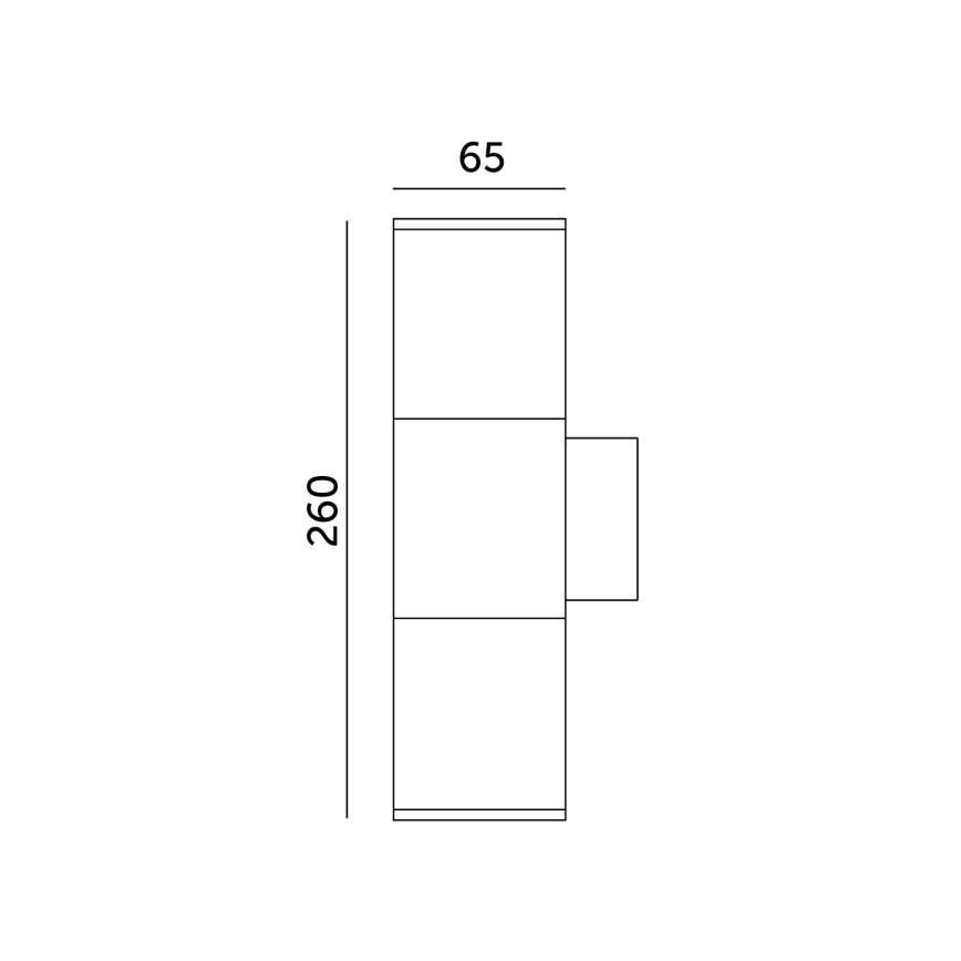 Aplique de exterior 2xGU10/35W/230V IP54 redondeado negro