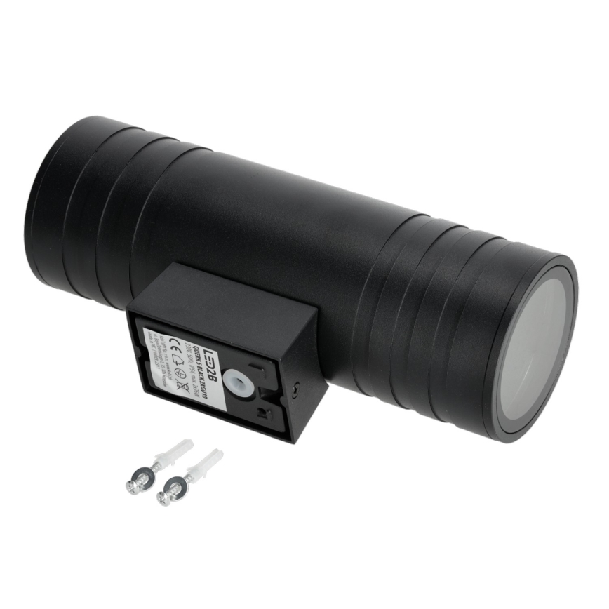 Aplique de exterior 2xGU10/35W/230V IP54 redondeado negro