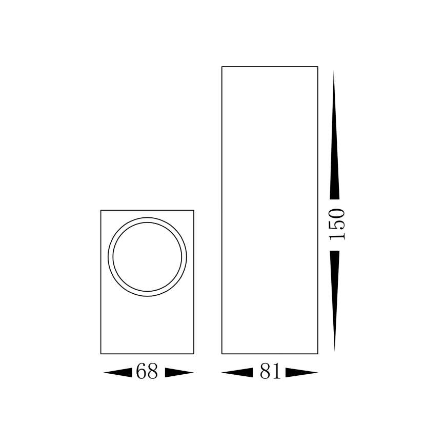 Aplique de exterior BOKA 2xGU10/60W/230V IP44 negro