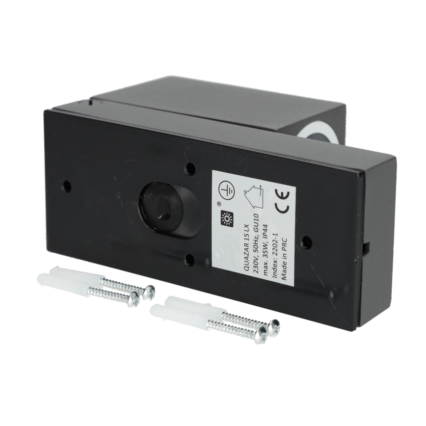 Aplique de exterior con sensor QUAZAR 1xGU10/35W/230V IP44 gris