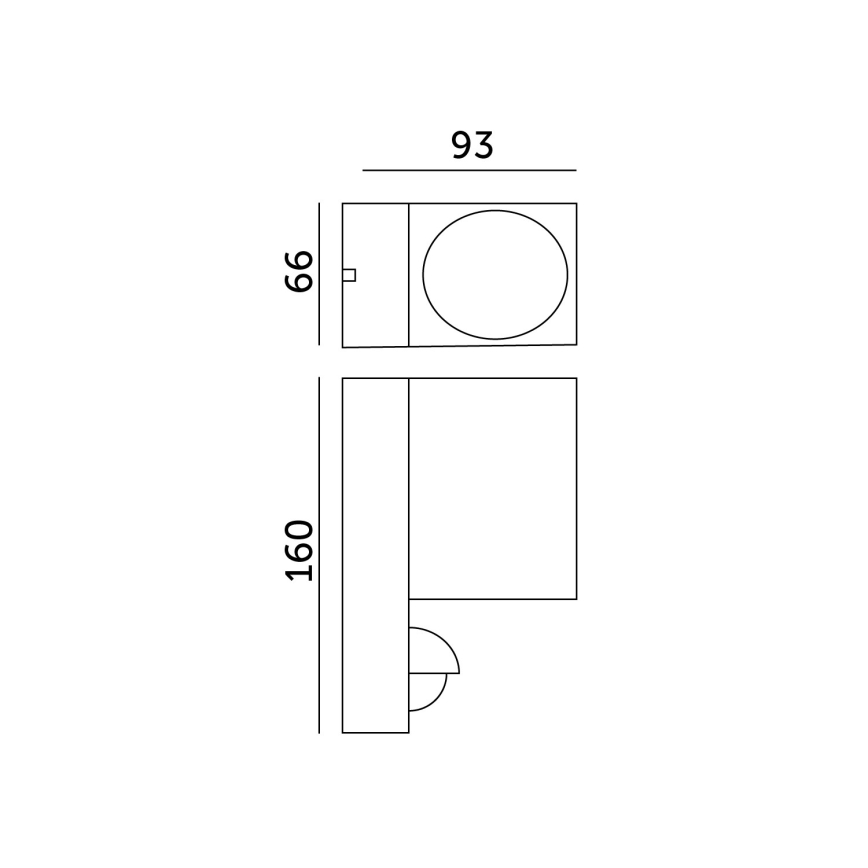 Aplique de exterior con sensor QUAZAR 1xGU10/35W/230V IP44 gris