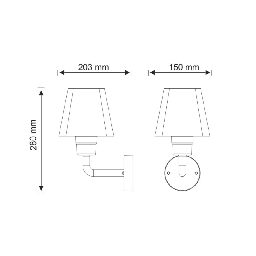 Aplique de exterior GIZA 1xE27/10W/230V IP44