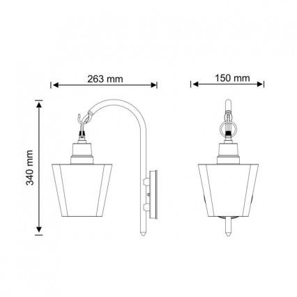 Aplique de exterior GIZA 1xE27/10W/230V IP44