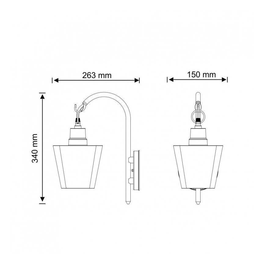 Aplique de exterior GIZA 1xE27/10W/230V IP44