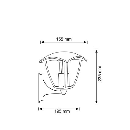 Aplique de exterior IGMA 1xE27/12W/230V IP44