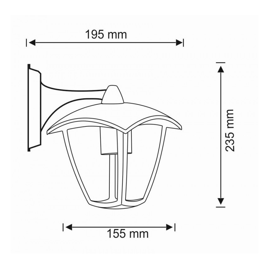 Aplique de exterior IGMA 1xE27/12W/230V IP44