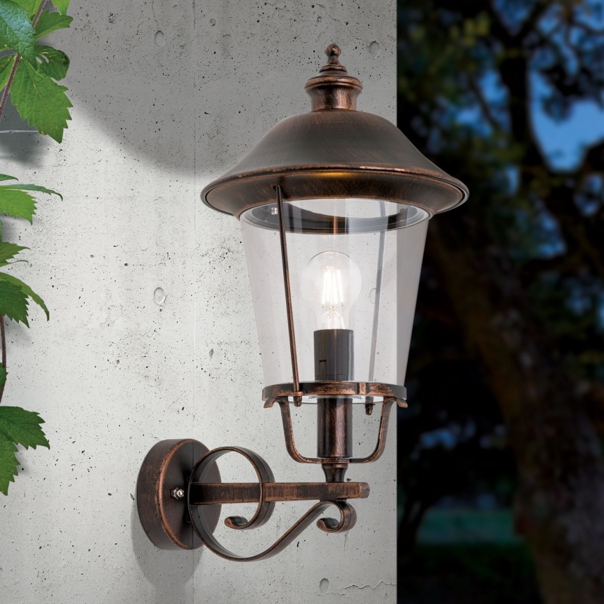 Aplique de exterior KENZO 1xE27/100W/230V IP44 bronce/pátina