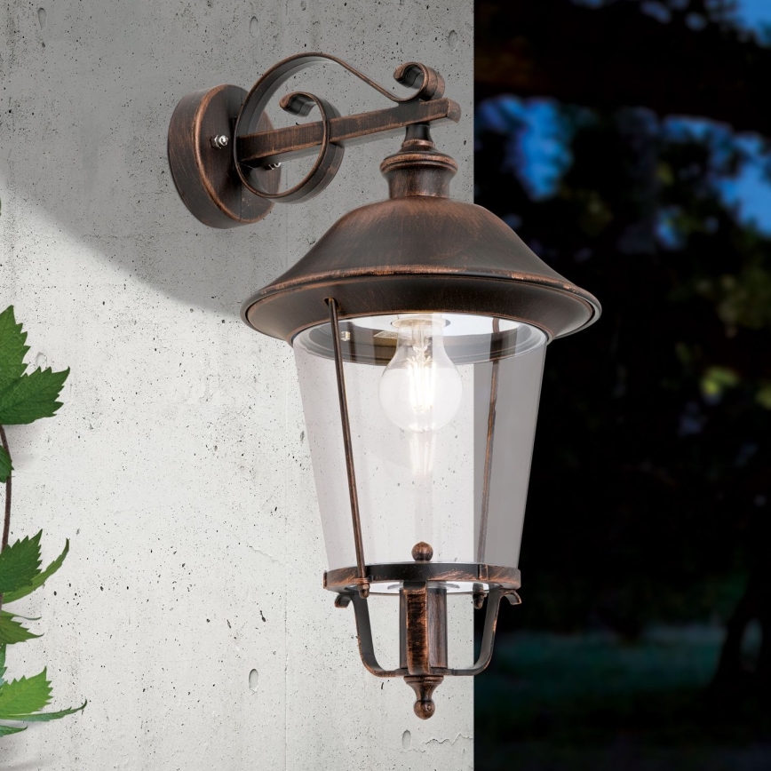 Aplique de exterior KENZO 1xE27/100W/230V IP44 bronce/pátina