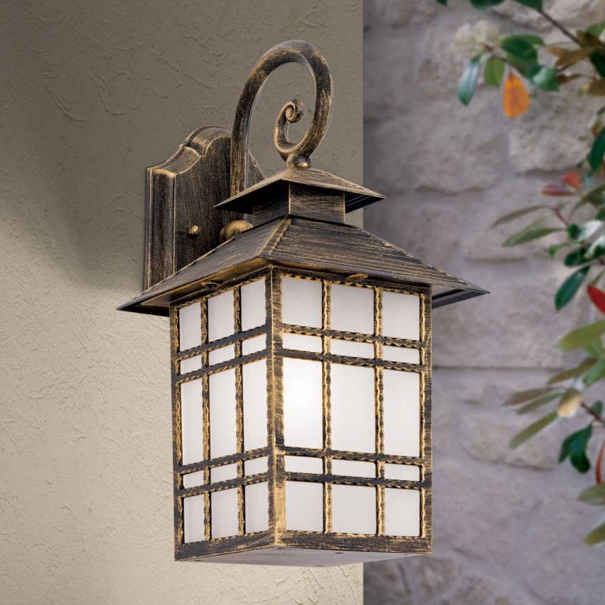 Aplique de exterior KIKO 1xE27/11W/230V IP44 bronce/pátina