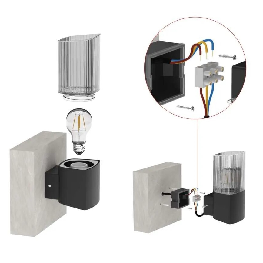 Aplique de exterior LANA 1xE27/25W/230V IP54