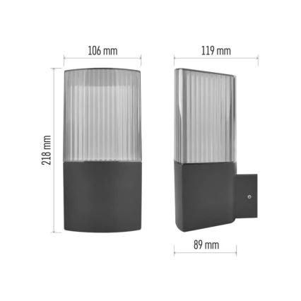 Aplique de exterior LANA 1xE27/25W/230V IP54