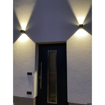 Aplique de exterior LED 2xLED/3W/230V IP54 antracita