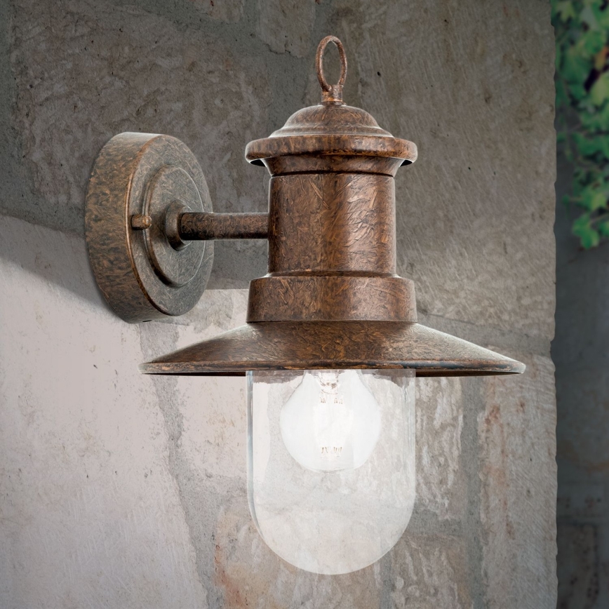Aplique de exterior LEONIE 1xE27/60W/230V IP44 bronce