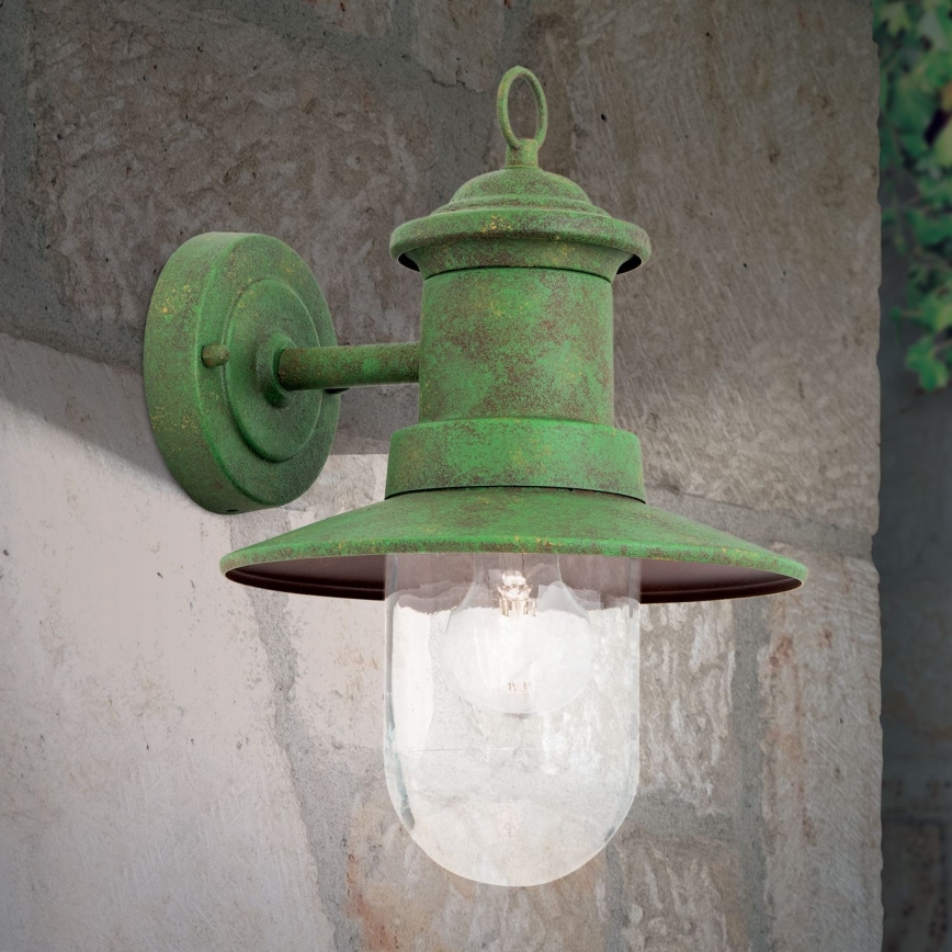 Aplique de exterior LEONIE 1xE27/60W/230V IP44 verde