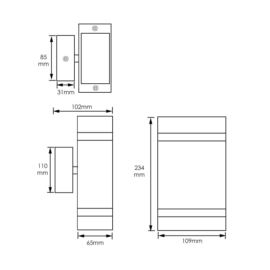 Aplique de exterior LITEK 2xGU10/30W/230V IP44 negro