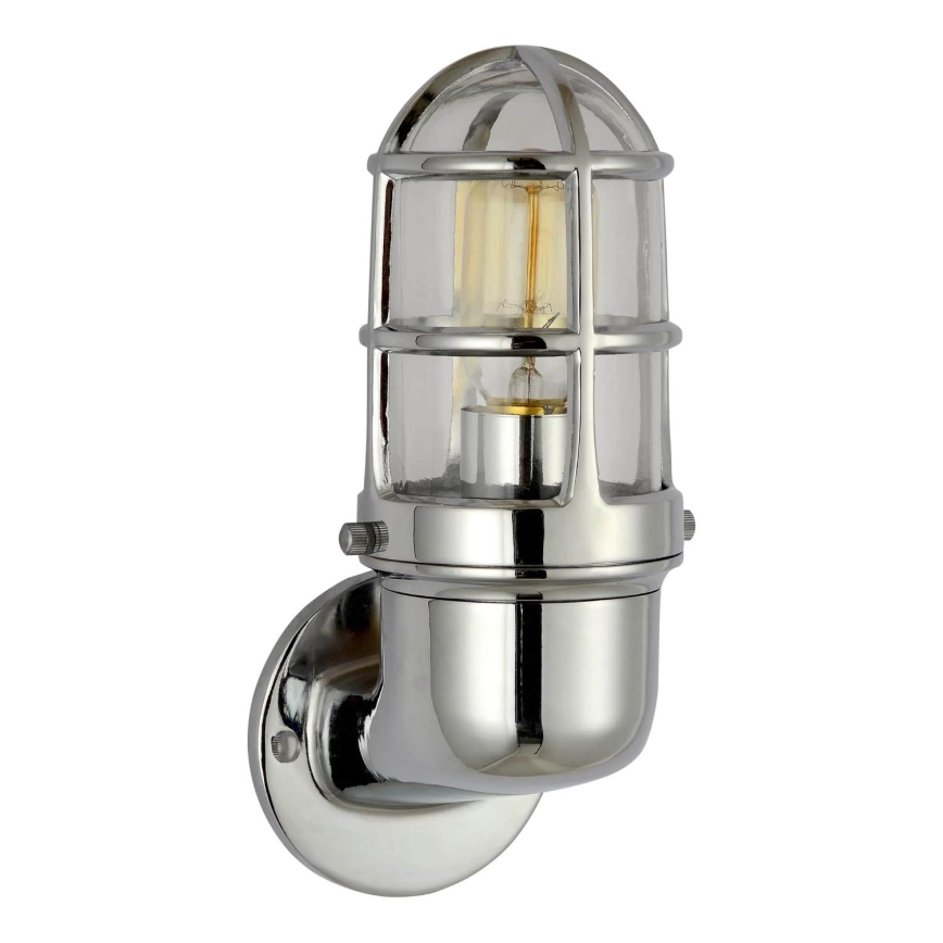 Aplique de exterior LUND 1xE27/12W/230V IP44 cromo brillante