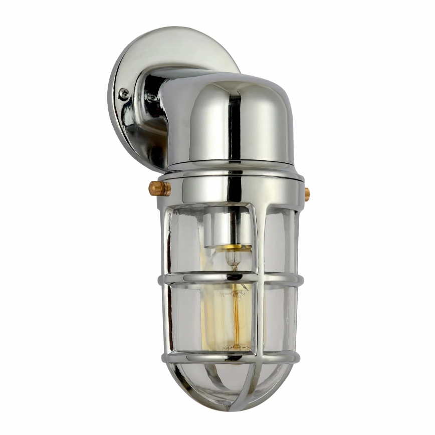 Aplique de exterior LUND 1xE27/12W/230V IP44 cromo brillante