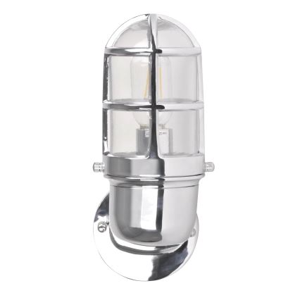 Aplique de exterior LUND 1xE27/12W/230V IP44 cromo brillante