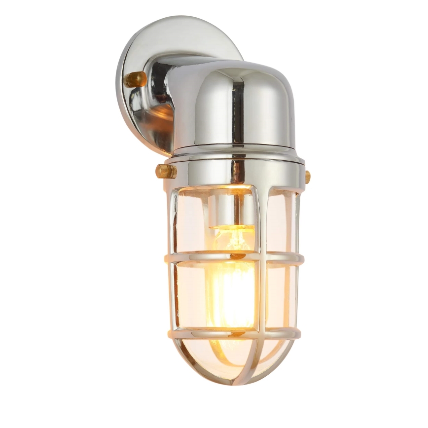 Aplique de exterior LUND 1xE27/12W/230V IP44 cromo brillante