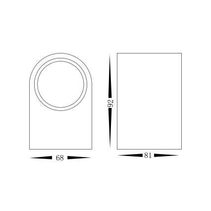 Aplique de exterior OVALIS 1xGU10/35W/230V IP44 negro