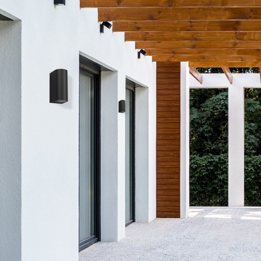 Aplique de exterior OVALIS 2xGU10/35W/230V IP44 negro