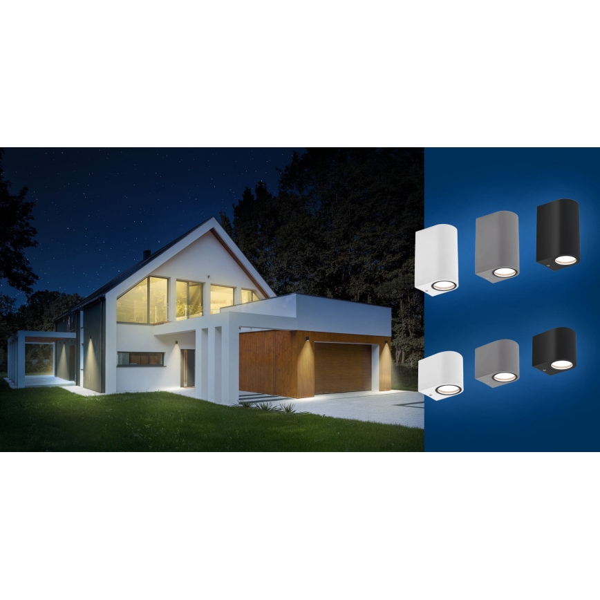 Aplique de exterior PARETE 2xGU10/6W/230V IP54 blanco