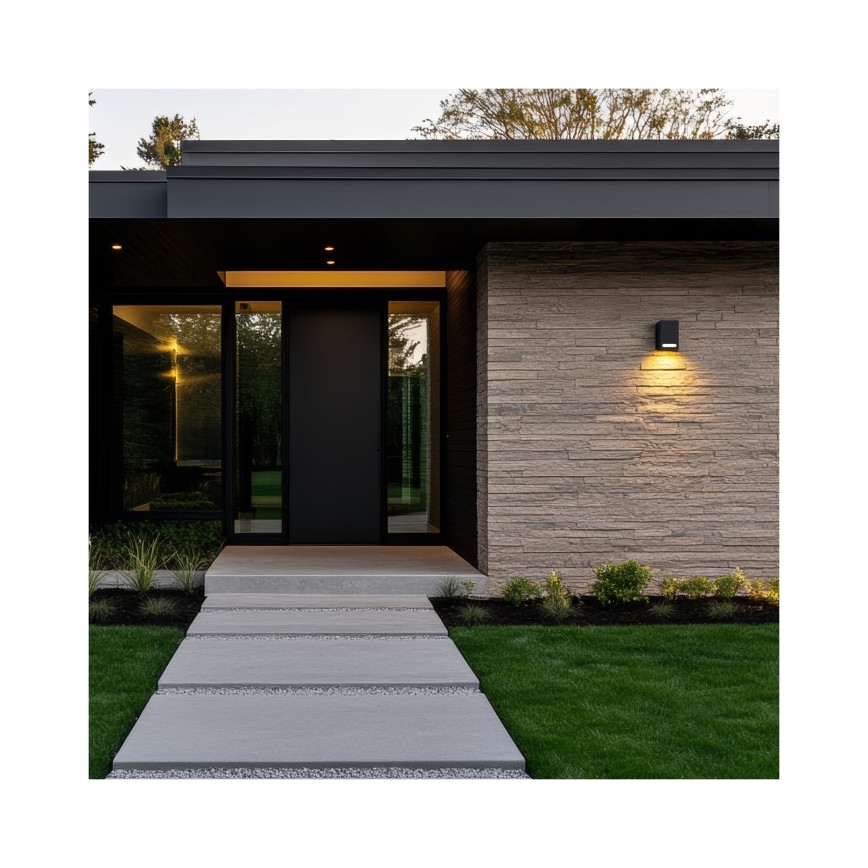 Aplique de exterior QUERK 1xGU10/35W/230V IP54 8 cm negro
