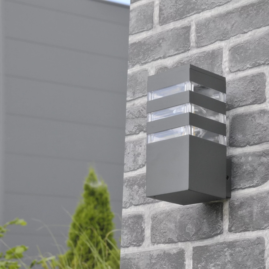 Aplique de exterior TEKSAS 1xE27/12W/230V IP44 antracita