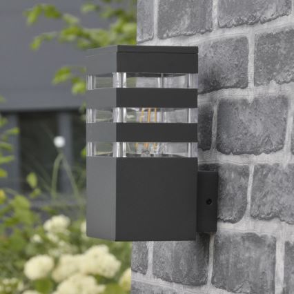 Aplique de exterior TEKSAS 1xE27/12W/230V IP44 antracita