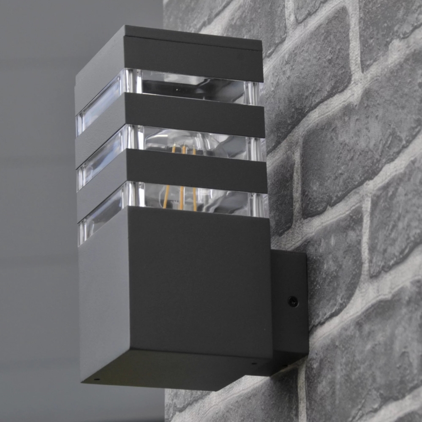 Aplique de exterior TEKSAS 1xE27/12W/230V IP44 antracita