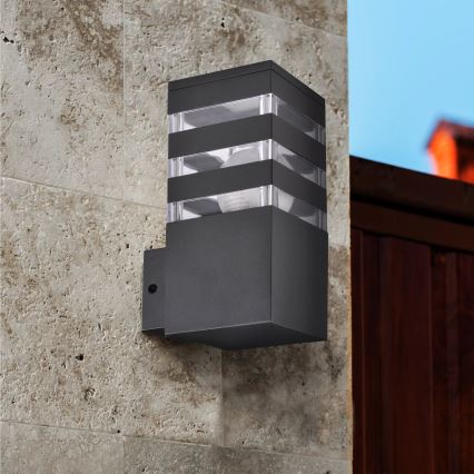 Aplique de exterior TEKSAS 1xE27/12W/230V IP44 antracita