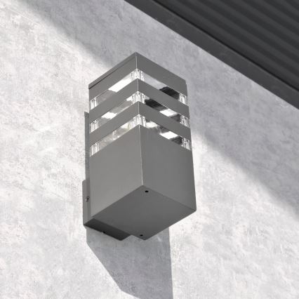 Aplique de exterior TEKSAS 1xE27/12W/230V IP44 antracita