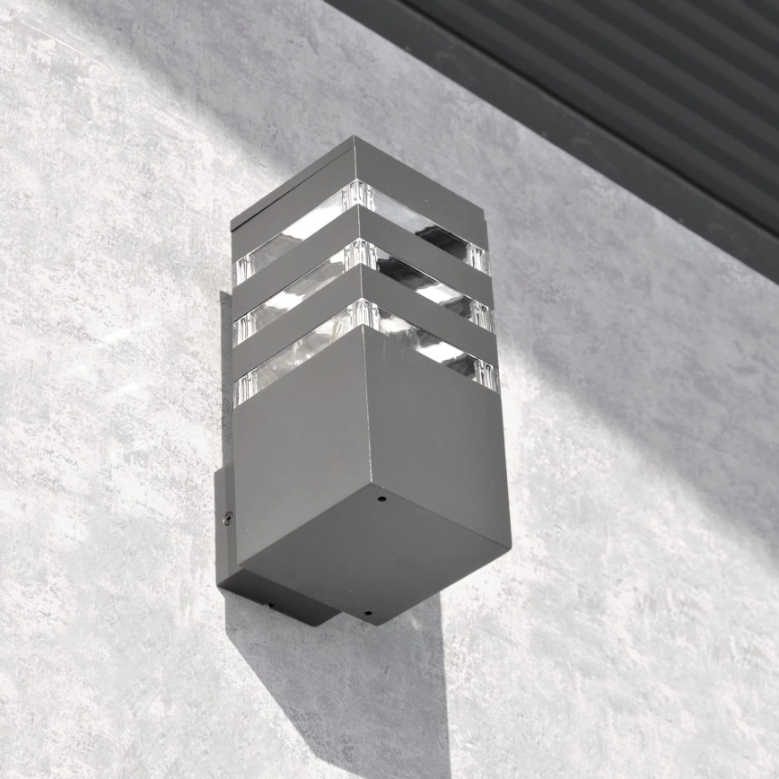 Aplique de exterior TEKSAS 1xE27/12W/230V IP44 antracita