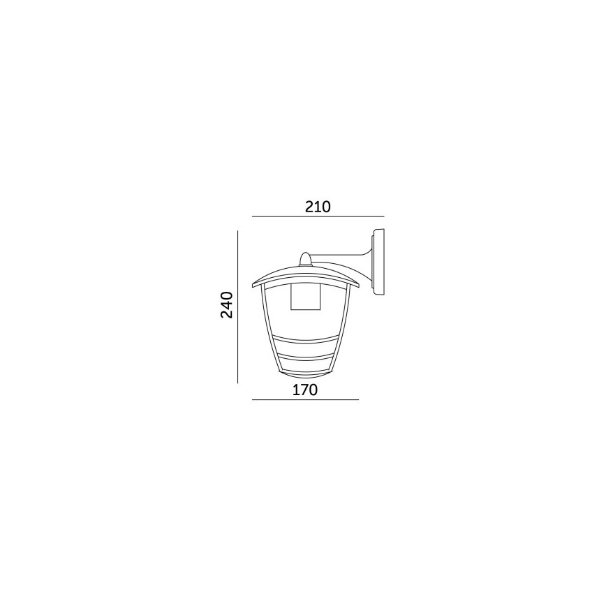 Aplique de exterior TEVIO KD 1xE27/60W/230V IP54 negro