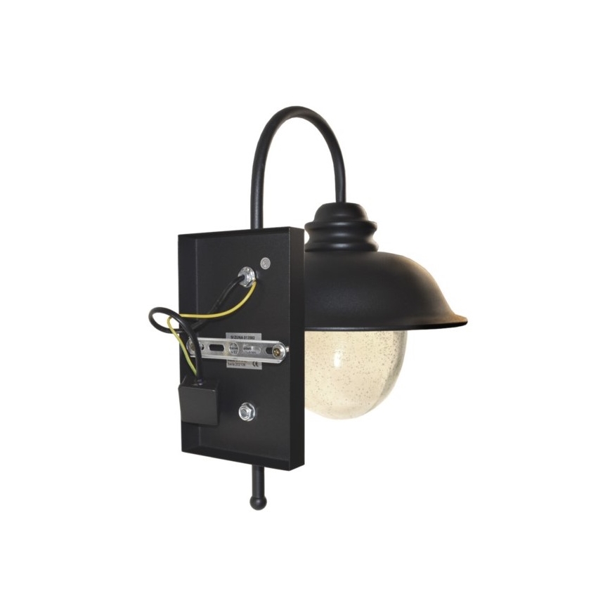 Aplique de exterior ZUNA 1xE27/60W/230V IP44 negro