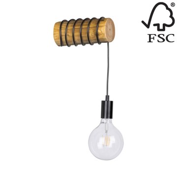 Aplique de pared TRABO 1xE27/25W/230V pino - certificado FSC