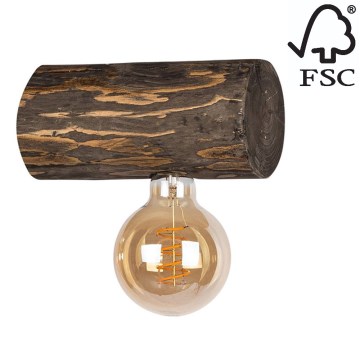 Aplique de pared TRABO 1xE27/25W/230V pino - certificado FSC