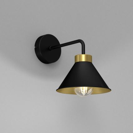 Aplique DEMET 1xE27/60W/230V negro/dorado