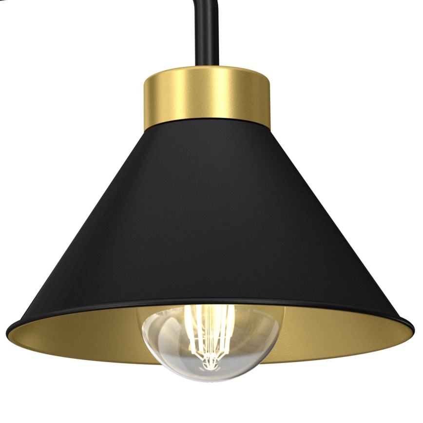 Aplique DEMET 1xE27/60W/230V negro/dorado