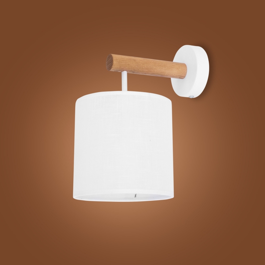 Aplique DEVA 1xE27/60W/230V blanco/madera