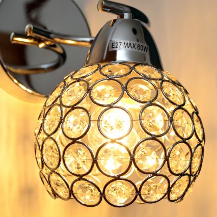 Aplique DORIS 1xE27/15W/230V cromo brillante/transparente