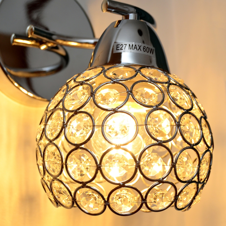 Aplique DORIS 1xE27/15W/230V cromo brillante/transparente