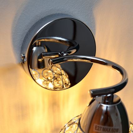 Aplique DORIS 1xE27/15W/230V cromo brillante/transparente